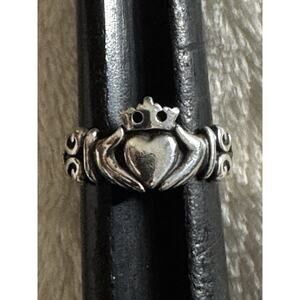 James Avery Retired Sterling Silver Irish Claddagh Ring Size 6.5